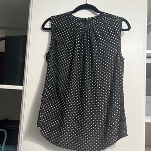 C.Wonder, Size S, 100% Silk, black with white dots